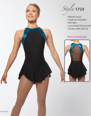 Blue Black Ice Skating Dresses Girls Brad Griffies  BN1724