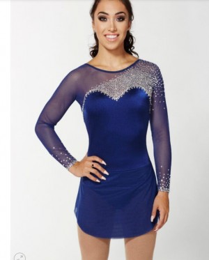 Women Blue Synchronized Ice Dresses Custom No Sleeves New Brand O19006