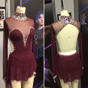 Wine Red Figure Skating Dresss Girls Skating Dress O092806