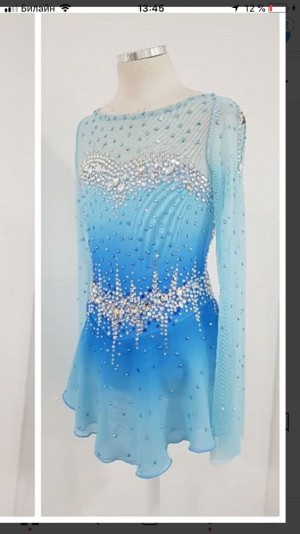 Sky Blue Ice Skating Dressses Custom Girls Skating Dresses O0930