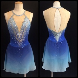 Blue Figure Skating Dresss Custom Women Skating Dresses O0931