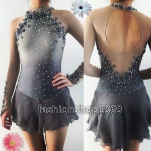 Grey Fade Ice Skating Dresses WholeSale Custom Size L0011