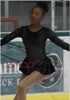 Black New Brand 2017 Kids Ice Skating Dress Custom O0007
