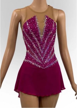 Purple Figure Skating Dress  Custom Ice Dance Dresses Custom Size Color Style Fast Ship  B2103