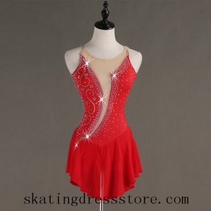 Figure Skating Dresses for Girls Red Custom L0018