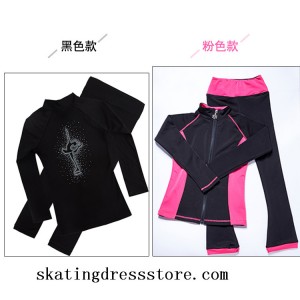 Gilrs Pink Black Jackets include Pants JP003