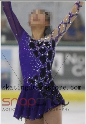 Figure Skating Dress Purple Women Ice Dress 2017 New Custom  O0018