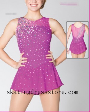Purple Pink Girls Ice Skating Dresses Custom Brad Griffies Dresses New 2018 B201806