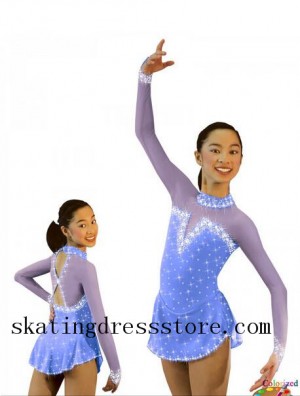 Blue Figure Skating Clothes For Practice Sharene S004