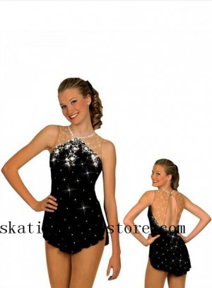 Sharene Skatewear Girls Figure Skating Dresses Black Kids Children Girls S057