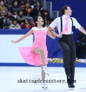 custom 2017 black figure skating test dress spandex FC733