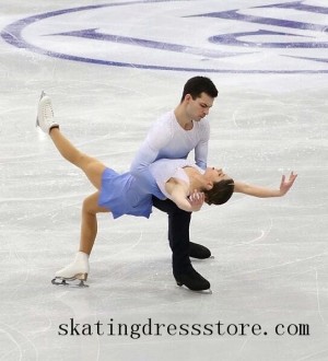 Lycra blue ice skating dress women free shipping spandex long sleeves or sleeveless FC779