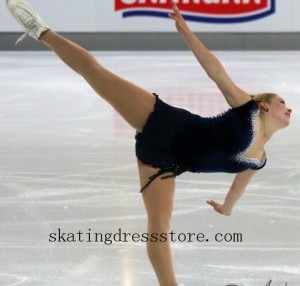 competition ice skating dresses Black spandex FC1164