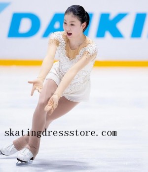long sleeves or sleeveless women 2018 kids designer figure skating competition dresses Beaded FC1635