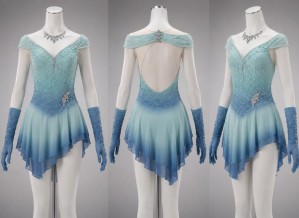 discount figure skating dresses custom Grey spandex HB1912