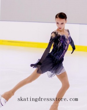 custom Lycra free shipping Beaded figure skating dresses russian FC1647