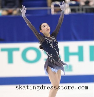 figure skating outfits female girls long sleeves or sleeveless custom FC1420