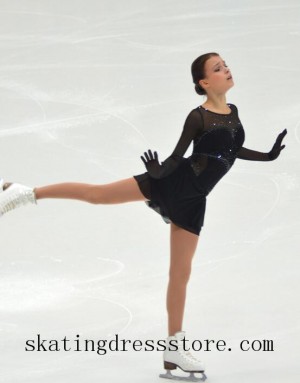 long sleeves or sleeveless girls figure skating wear kids free shipping women FC1178