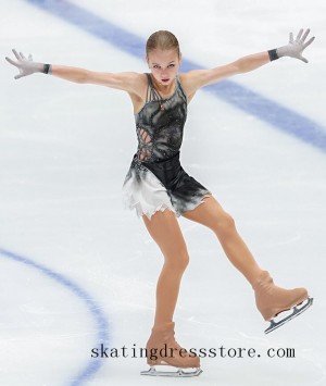 long sleeves or sleeveless girls ice skating dress Beaded FC627