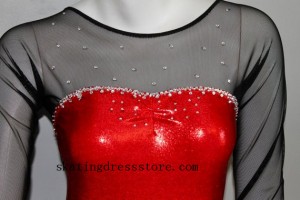 girls kids long sleeves or sleeveless ice skating clothes red CJ94