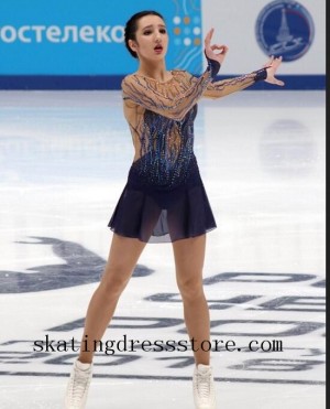 Lycra ice skating costumes custom FC785