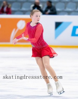 free shipping long sleeves or sleeveless ice skating dresses FC922