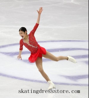 custom Lycra 2018 indoor ice skating outfits Beaded long sleeves or sleeveless FC427