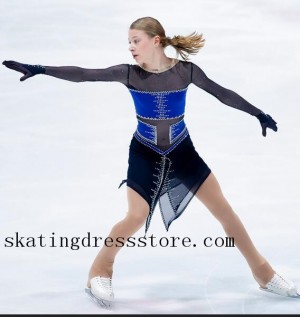 Black spandex kids spandex karisma figure skating clothes 2018 FC1292