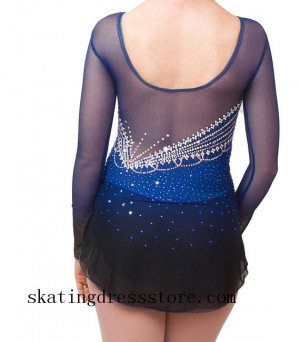 custom long sleeves or sleeveless blue male figure skating outfits girls CJ180