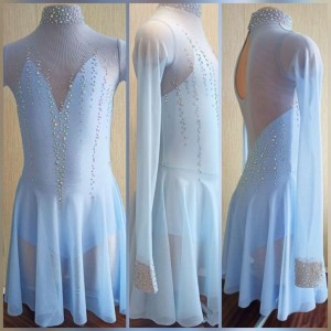 Lycra men's figure skating apparel women Blue free shipping HB1998