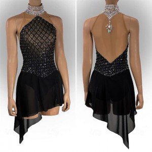 kids women long sleeves or sleeveless free shipping spandex moana figure skating dress HB1956