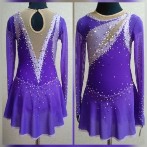 long sleeves or sleeveless kids roller skating dresses amazon spandex Lycra HB1969