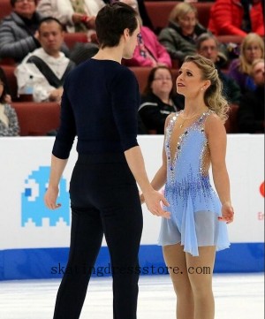 women tessa virtue skating dresses Beaded long sleeves or sleeveless free shipping FC634