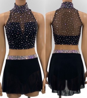 2017 kids girls vintage figure skating dresses HB1884