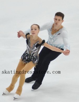 kids custom Beaded 2018 women's ice skating costumes spandex FC1518