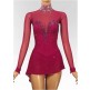 Dark Red Figure Skating Dress Girls Ice Dancing Test Dress  Custom Ice Dance Dress  Kids Competition Skating Wear Custom Size Color Style Fast Ship  B2111