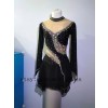 black figure skating dress with sleeves front
