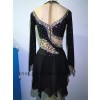 black figure skating dress with sleeves back