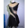 black figure skating dress without sleeves front