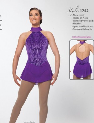 Purple Ice Dresses for Girls Nude Mesh Brad Griffies  BN1733