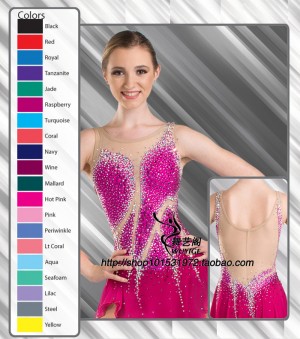 Pink Figure Skating Dresses Competition Custom Hot Sale B1502