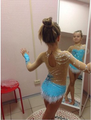 Kids Figure Blue Skating Dress Girls Custom Hot Sale B1505