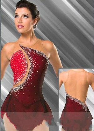 Girls Figure Skating Dress Red Competition Skating Dress Crystals Hot Sale B1506