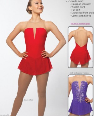 Red Ice Skating Dress No Crystals Brad Griffies BN1705