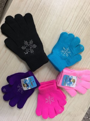 Figure Skating Gloves Rhinestone Five Color to Choose S001