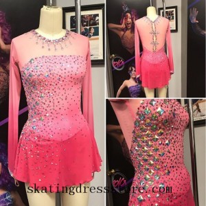 Custom Red Ice Skating Dressses Girls Skating Clothing O092610