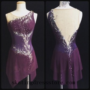 Custom Purple Ice Skating Dressses Girls Skating Clothes O092801