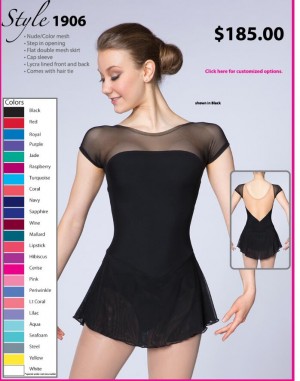 Girls Black Ice Skating Dresses 2019 Custom with No Crystals 1906