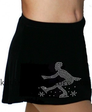 Jerry Girls Skirt Black With Figure Skater JS006