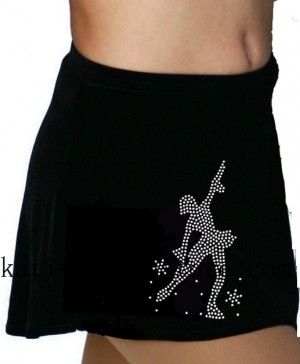 Ice Skating Skirt Black With Skater JS010